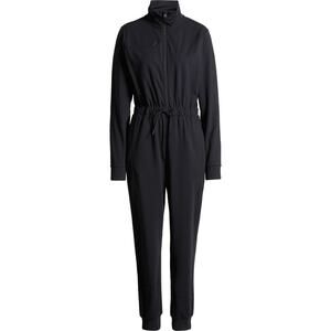 Zella Jumpsuit Womens L Black Zip Front Long Sleeve Activewear Après Ski Sporty